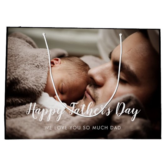 Aangepaste Vaderdag foto grote cadeau Groot Cadeauzakje (Achterkant)