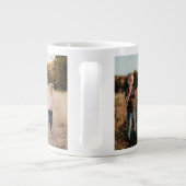 Aangepaste Vaderdag fotocollage beste papieren ooi Extra Grote Beker (Achterkant)