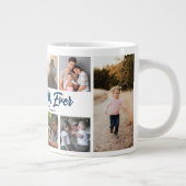 Aangepaste Vaderdag fotocollage beste papieren ooi Extra Grote Beker (Rechts)