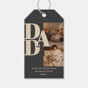 Aangepaste Vaderdag-fotocollage DAD-brieven - Cadeaulabel