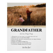 Aangepaste Vaderdag Grootvader Art afdrukken Perfect Poster (Voorkant)