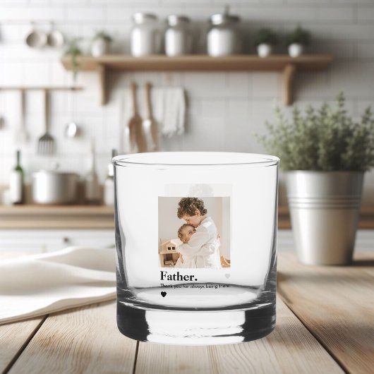 Aangepaste vaderfoto | Gepersonaliseerde vader Whisky Glas