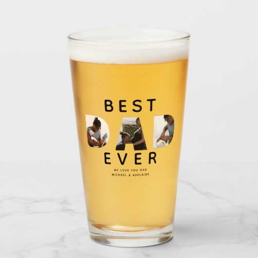 Aangepaste vaders Dag Foto Collage Beste vader ooi Glas (Voorkant gevuld)
