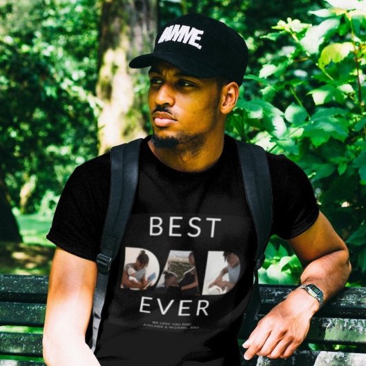 Aangepaste vaders Dag Foto Collage Beste vader ooi T-shirt