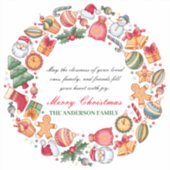 Aangepaste vakantie Groeten Vrolijk Kerstfeest Sticker (Voorkant)