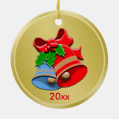 Aangepaste vakantie klokken kerst keramisch ornament (Achterkant)