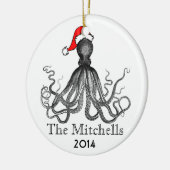 Aangepaste vakantie nautische octopus Kraken Keramisch Ornament (Links)