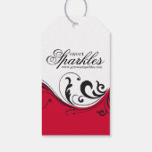 Aangepaste vakantie rode cadeau labels cadeaulabel (Achterkant)