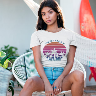Aangepaste vakantie strand cruise palmboom dames t-shirt