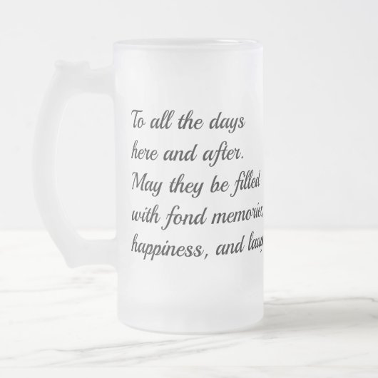 Aangepaste vakantiefoto Personaliseer Beer Frosted Matglas Bierpul (Links)