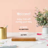 Aangepaste vakantiewoningen Home Wifi Instructies Acryl Bord (Huwelijk)