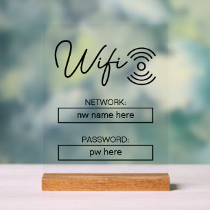 Aangepaste vakantiewoningen Home Wifi Instructies Acryl Bord