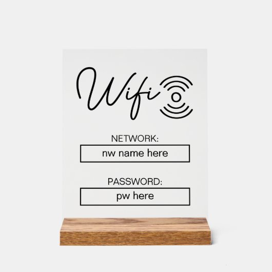 Aangepaste vakantiewoningen Home Wifi Instructies Acryl Bord (Voorkant)
