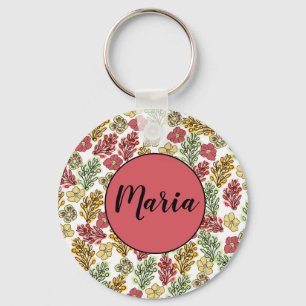 Aangepaste Valencia Floral en wijnbouw Sleutelhanger