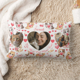 Aangepaste Valentijn "Beste Kat Moeder Ooit" Foto Kussen