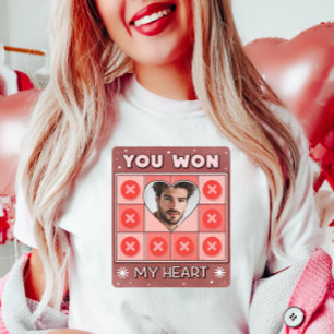 Aangepaste Valentijn Foto Liefde Shirt, Tic-Tac-To T-shirt