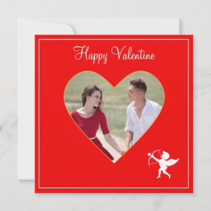 Aangepaste Valentijn met gekoppelde foto's en cupi