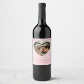 Aangepaste Valentijn voor foto's en tekst sjabloon Wijn Etiket (Voorkant)