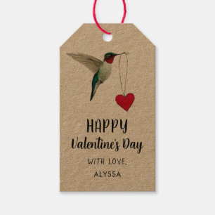 Aangepaste Valentijnsdag Hummingbird Cadeaulabel