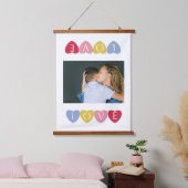 Aangepaste Valentijnsdag-liefdesfotocollage Hangend Wandkleed (Slaapkamer)