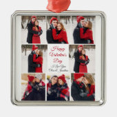 Aangepaste Valentijnsdag romantische liefde foto c Metalen Ornament (Voorkant)