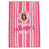 Aangepaste Valentijnsdag strepen Medium Cadeauzakje (Achterkant)