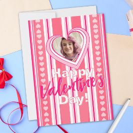 Aangepaste Valentijnsdag Stripes Holiday Kaart