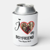 Aangepaste Valentijnse foto Ik hou van mijn vriend Blikjeskoeler (Blikje Voorkant)