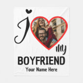 Aangepaste Valentijnse foto Ik hou van mijn vriend Fleece Deken (Voorkant)