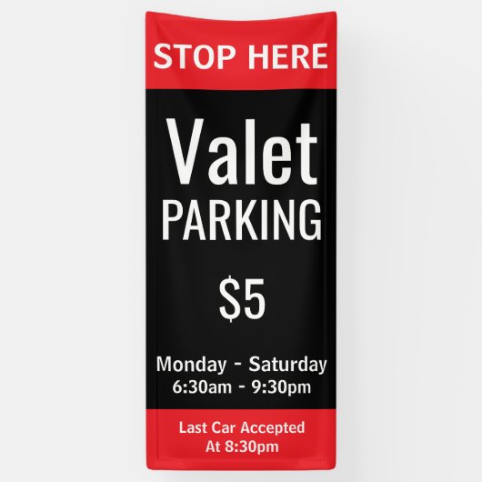 Aangepaste Valetparkeerplaats Spandoek (Verticaal)