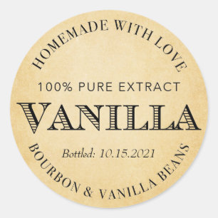 Aangepaste Vanille-extract met Bourbon VE005_01rdb Ronde Sticker