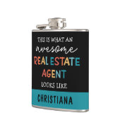 Aangepaste vastgoedagent Funny Geweldige Realtor Heupfles (Links)