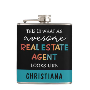 Aangepaste vastgoedagent Funny Geweldige Realtor Heupfles