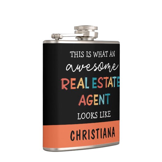 Aangepaste vastgoedagent Funny Geweldige Realtor Heupfles (Rechts)