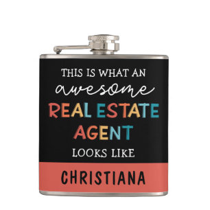 Aangepaste vastgoedagent Funny Geweldige Realtor Heupfles