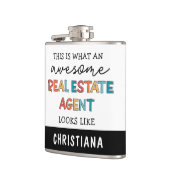 Aangepaste vastgoedagent Funny Geweldige Realtor Heupfles (Links)