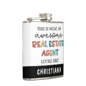 Aangepaste vastgoedagent Funny Geweldige Realtor Heupfles (Rechts)