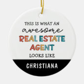 Aangepaste vastgoedagent Funny Geweldige Realtor Keramisch Ornament (Voorkant)