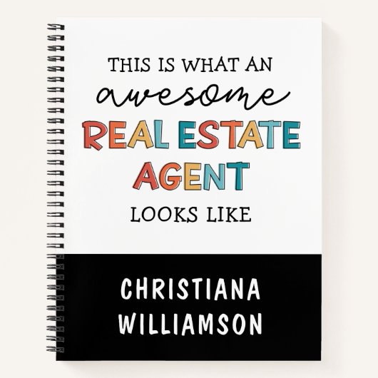 Aangepaste vastgoedagent Funny Geweldige Realtor Notitieboek (Voorkant)