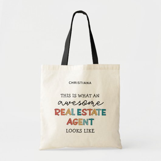 Aangepaste vastgoedagent Funny Geweldige Realtor Tote Bag (Voorkant)