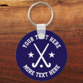 Aangepaste veld hockey sport sleutelhanger cadeau (Voorkant)