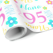 Aangepaste ventilator of naamleeftijd 95 jaar oud cadeaupapier (Rol Hoek)