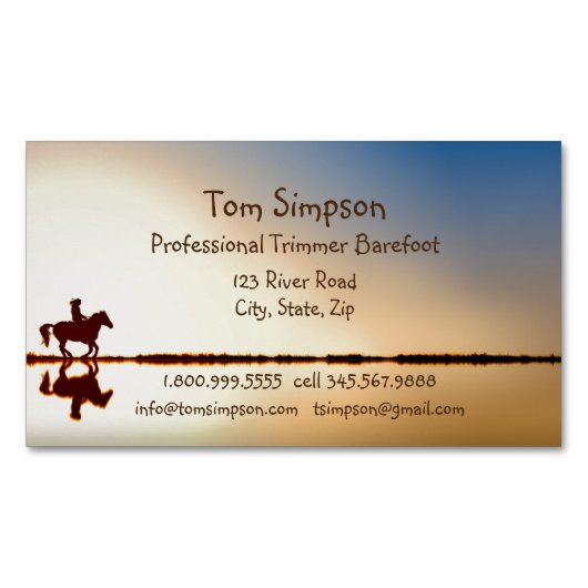 Aangepaste ventilator Trimmer Horse Riding Hoed Ca Magnetisch Visitekaartje (Voorkant)