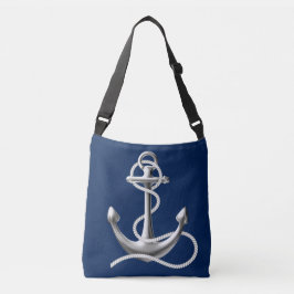 Aangepaste verankeringspas Marineblauw Crossbody Tas