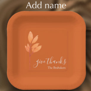 Aangepaste Verbrande Sinaasappel Boho Geef Bedankt Papieren Bordje