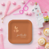 Aangepaste Verbrande Sinaasappel Boho Geef Bedankt Papieren Bordje (Feest)