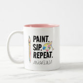 Aangepaste verf- en Sip Birthday-partij Tweekleurige Koffiemok (Links)