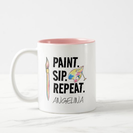 Aangepaste verf- en Sip Birthday-partij Tweekleurige Koffiemok (Links)