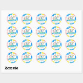 Aangepaste verf- en Sip-Birthday-verf Ronde Sticker (Vel)