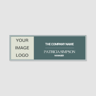Aangepaste verfijnde leigrijs Professional: LOGO,  Naamplaatje